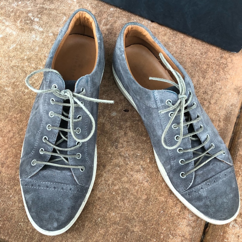 Wingtip shoes . Suede . Color grey/ blue size 10.5